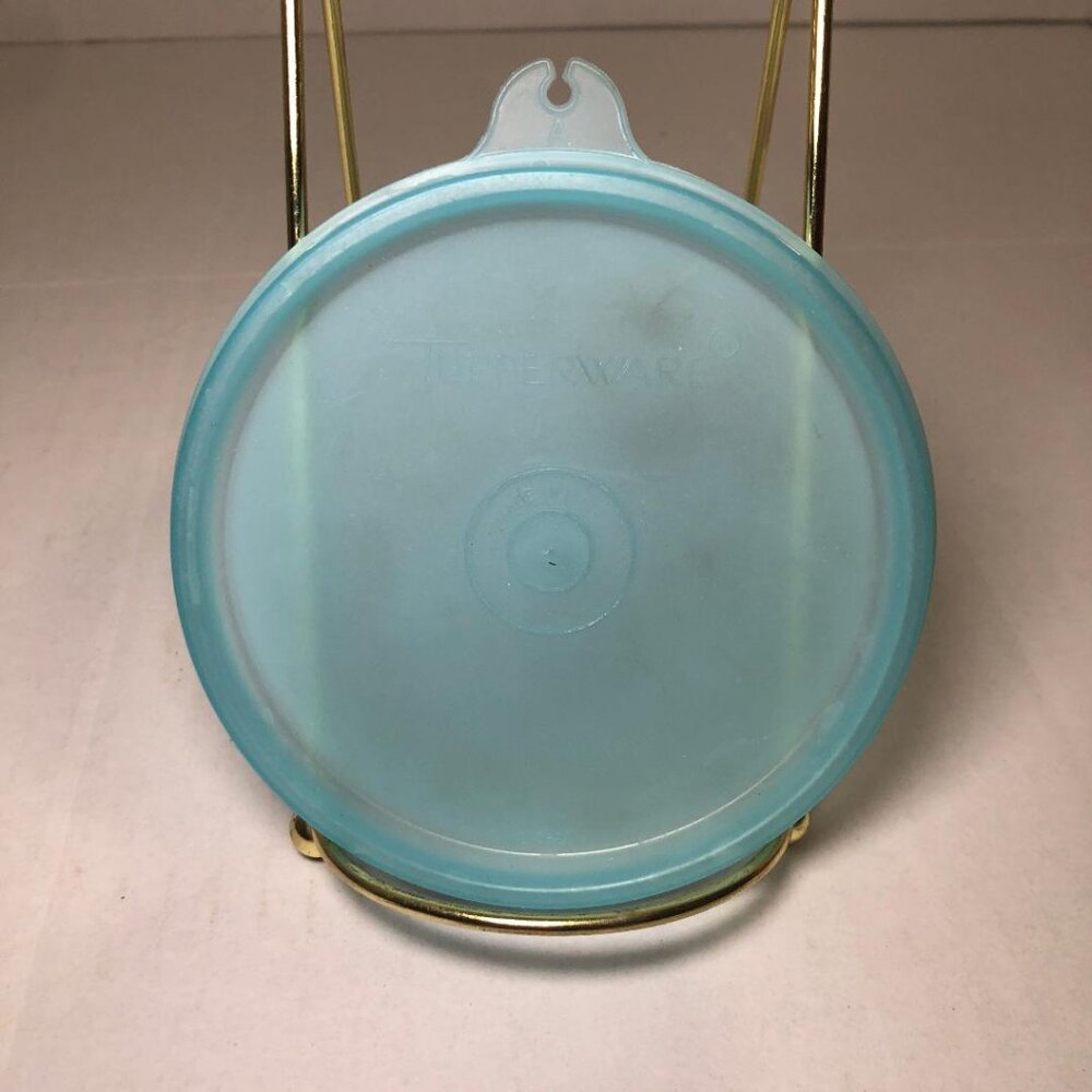 Vintage Tupperware Lid Seal #215-20 A Tab Blue Sheer Lid